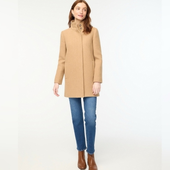 J. Crew | Button Neck City Coat in Heather Acorn - Picture 3 of 8